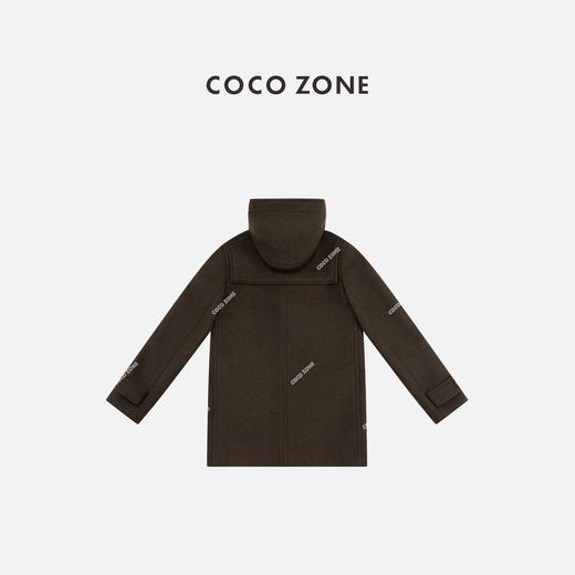 COCO ZONE 秋冬高级感牛角扣中长款连帽呢子外套CC2C2161 商品图1