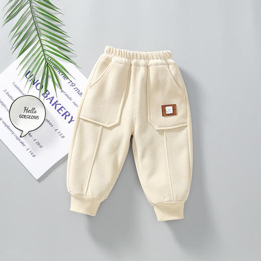 【柔软舒适，保暖性能升级】男童秋冬季加绒裤子 新款儿童一体绒休闲裤 男宝宝冬装保暖长裤-QQ 商品图8