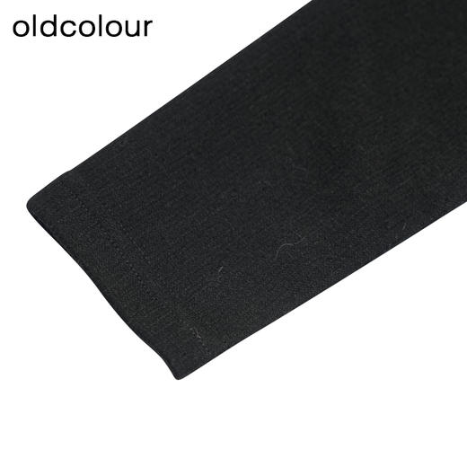 oldcolour冬新款黑色简约气质宽松显瘦V领长袖连衣裙女P441005A1 商品图4