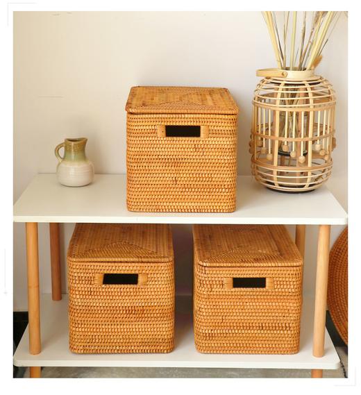 【2个规格可选】娜家手工藤编分格收纳筐（可拆卸） 商品图2