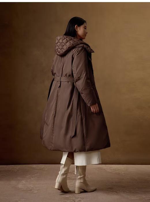 VGRASS维格娜丝24年冬季90鹅绒风衣假两件羽绒服 商品图3