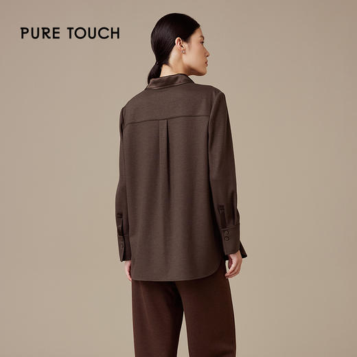pure touch女士绵羊毛正肩合身廓形衬衫1301244424 商品图2