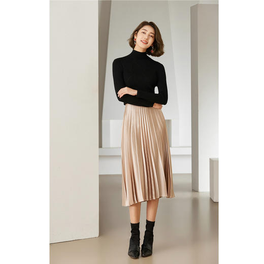 乔万尼新款秋冬内搭半高领黑色百搭上衣羊毛针织衫EM4M618 商品图8