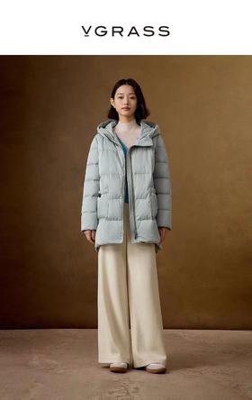 VGRASS维格娜丝24年冬新款6分长鹅绒羽绒服
