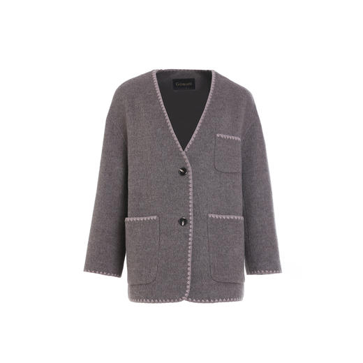 乔万尼秋冬高级感新款羊毛呢短款大衣外套EM4B523 商品图5