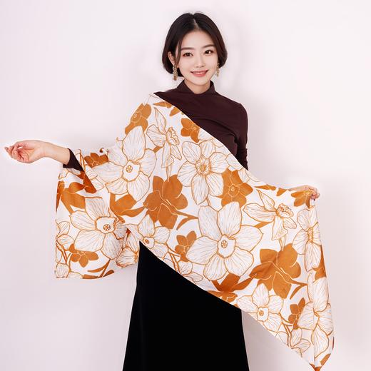 “青云染”ClouDyeing-[洵美]抗皱柞蚕丝丝巾披肩 商品图0