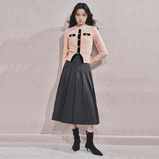 时尚复古百搭收腰褶裙半裙 商品图2