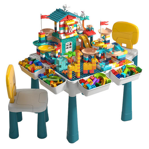 儿童积木桌套装 45*45*50cm（桌子+椅子+积木）  兼容乐高多功能玩具桌 商品图4