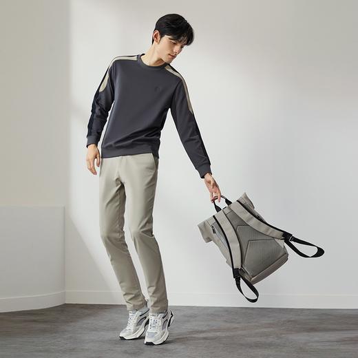 柒牌男装长袖卫衣男2024秋季新款时尚休闲中青年拼接圆领套头上衣	127W70470 商品图3