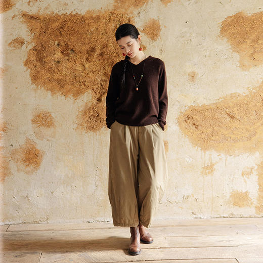 绽放799朵/气球棉裤2024新款冬季夹棉保暖宽松廓形显瘦文艺休闲裤 商品图3