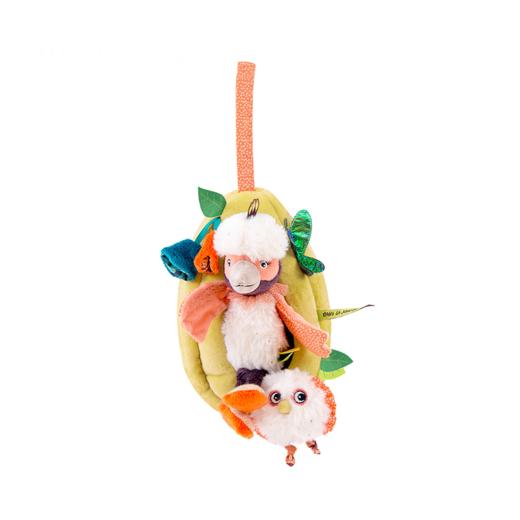 Moulin Roty 小橘鸟精灵 多功能/启蒙玩偶 内置响纸摇铃 菱形格放大镜 适合0岁以上 丛林系列-668071 商品图11