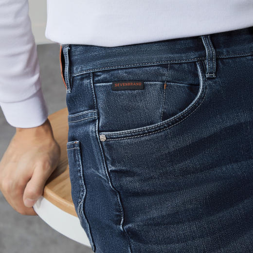 【巴玛石】柒牌男装牛仔裤男2024秋冬新款休闲商务中青年直筒长裤	127H71500 商品图2