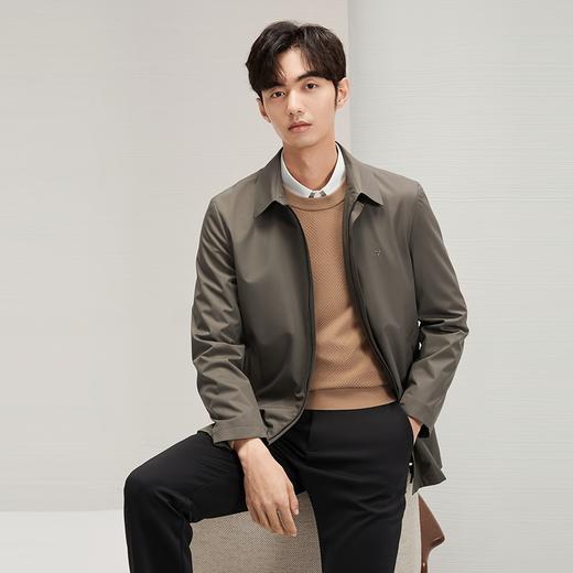 柒牌风衣男外套2024秋冬新款时尚休闲中青年简约百搭翻领夹克衫潮	127K70380 商品图1