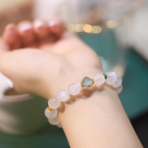 【宫里手串】天然水晶蓝月光石冰种手串10mm 商品图4