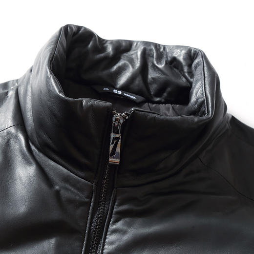 【真皮DSZ】大依优型大码立领羽绒真皮绵羊皮长款夹克外套休闲简约大号皮夹克真皮皮草加肥加大 商品图2