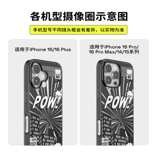 【平行宇宙·手机壳】漫画都市 POPCASE手机壳 MagSafe Popcase磁吸款 黑色 字母 iPhone 16/15/14 商品图2