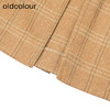 oldcolour冬季新款休闲复古开叉直筒显瘦格子半身裙女P450604A1 商品缩略图4