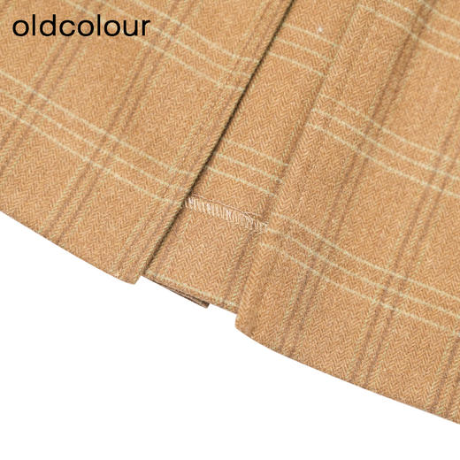oldcolour冬季新款休闲复古开叉直筒显瘦格子半身裙女P450604A1 商品图4