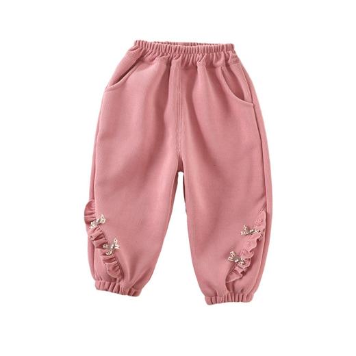 【柔软舒适，宝宝舒心穿，妈妈放心选】女童秋冬季加绒裤子 新款休闲宝宝冬天一体绒休闲裤 中小童保暖卫裤-QQ 商品图4