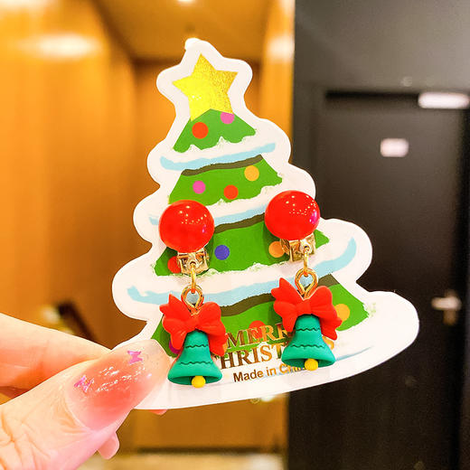 【圣诞节耳环】儿童耳夹可爱卡通圣诞老人麋鹿森系少女首饰耳环无儿洞女童耳饰。ry 商品图7