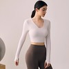 跃牌【小甜心】系列 带胸垫瑜伽服上衣女V领健身长袖9065 商品缩略图3