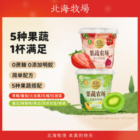 【新品】北海牧场果蔬农场0蔗糖酸奶5种果蔬风味发酵乳300g*6杯