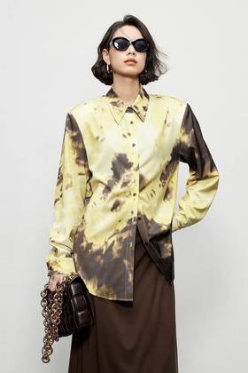Kai & Kiera 复古扎染缎面衬衣 19264