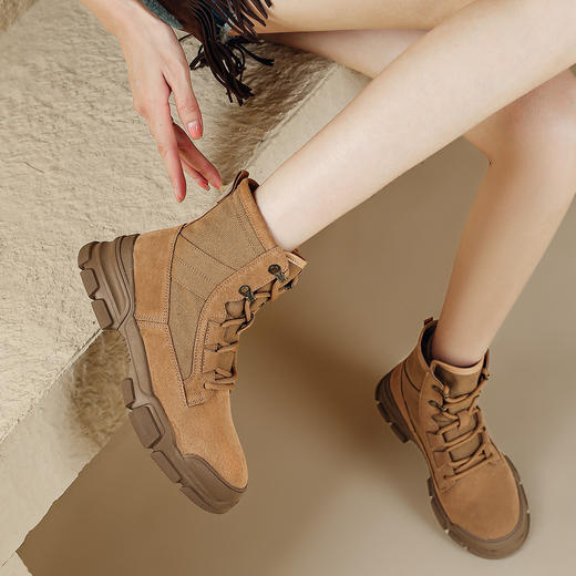 品质好货 | Safiya/索菲娅2024加绒时尚户外风马丁靴工装靴棉鞋 SF44118703 商品图2