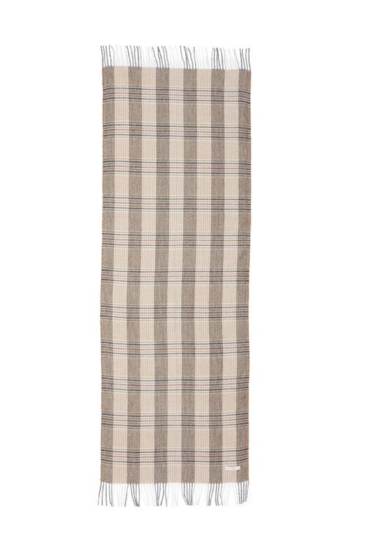 SUMMER & SAGE 拼色格纹仿羊绒流苏围巾 5632 商品图2