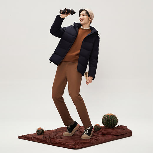 【三防】柒牌男士连帽羽绒服2024冬季新款商务休闲爸爸装保暖外套	127E71150 商品图3