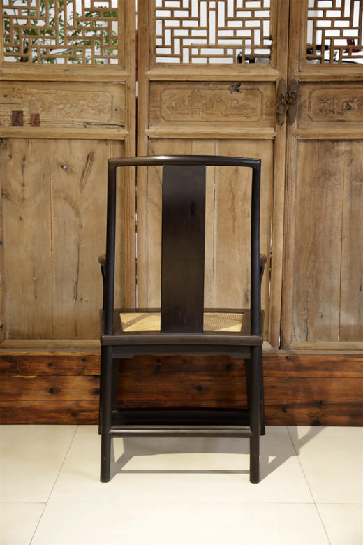 紫光檀藤面扇形官帽椅 商品图4