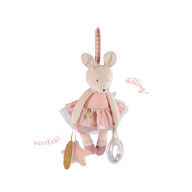 Moulin Roty 粉色(可悬挂)小老鼠玩偶 多功能/启蒙 音乐玩偶 适合0岁以上 内置音乐功能 小小舞蹈学院系列 法国品牌-667078
