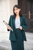 Le Malene 复古墨绿西装开衩半裙套装 14468 商品缩略图1