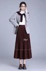 D7065      高腰垂感气质通勤毛呢百褶半身裙 商品缩略图0