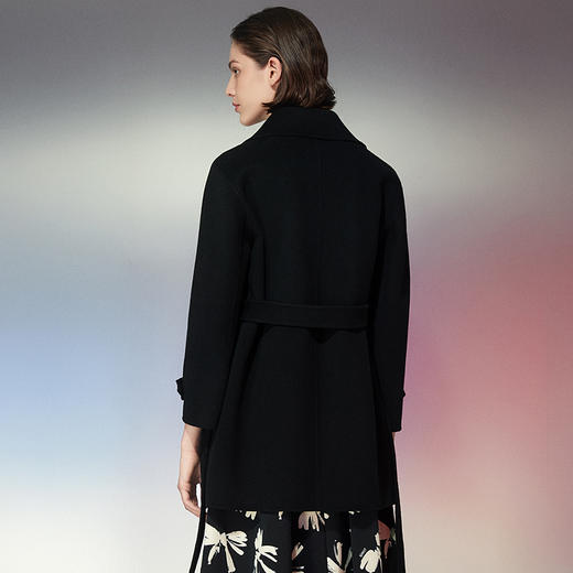 EITIE爱特爱春季新款时尚气质收腰毛呢大衣外套7714402 商品图9