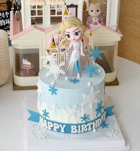 【臻品系列】---【冰雪艾莎】送女孩、周岁生日蛋糕