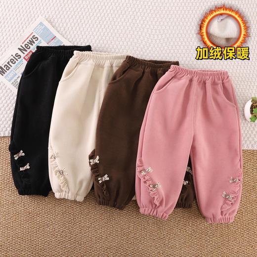 【柔软舒适，宝宝舒心穿，妈妈放心选】女童秋冬季加绒裤子 新款休闲宝宝冬天一体绒休闲裤 中小童保暖卫裤-QQ 商品图0