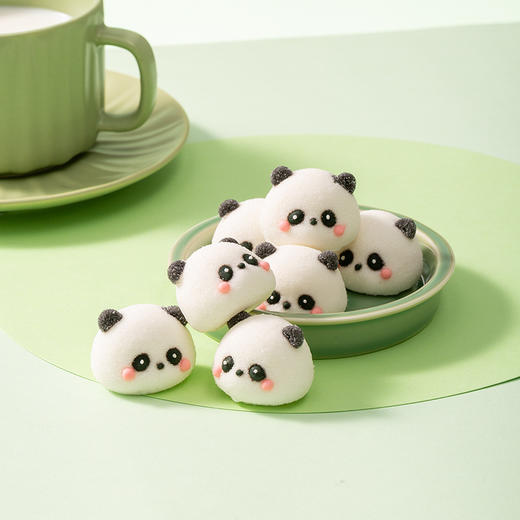 【20只超值！立体3D熊猫棉花糖】带你进入味觉的奇妙冒险，轻咬一口 慢慢融化，多样吃法 绵软口感，棉花烘焙奶茶咖啡饮品儿童卡通糖果零食QQ 商品图0