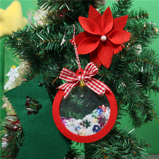 【平面圣诞球，儿童益智手工diy材料包】圣诞节儿童小礼物创意圣诞球制作，提升儿童手眼协调动手能力，幼儿园圣诞装饰材料手工制作QQ新年礼盒年货礼盒 商品图5