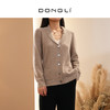 DONGLI&张继成联名款 山羊绒 女士秋冬翻领针织开衫百搭复古纯色220174 商品缩略图0