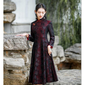 SKY MY-11时尚新中式长款A版旗袍大摆裙