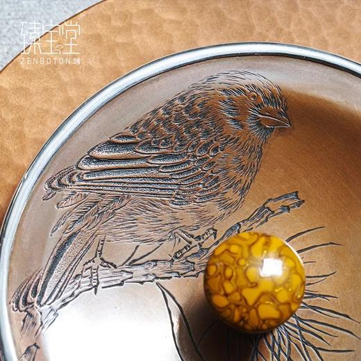 臻宝堂银壶 999纯银烧水壶足银纯手工一张打石赋煮茶壶漆提梁茶具臻宝堂-石赋550ml 商品图1