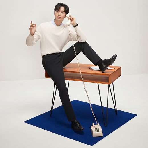 【复合绒】柒牌男装西裤男2025秋冬新品商务休闲加厚保暖西装长裤	127H71760 商品图3