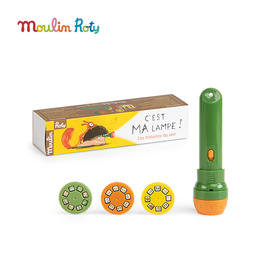 Moulin Roty 《松松鼠》故事 投影手电筒 适合4岁以上 亲子互动 激发想象力 提升语言组织能力 法国品牌-894380