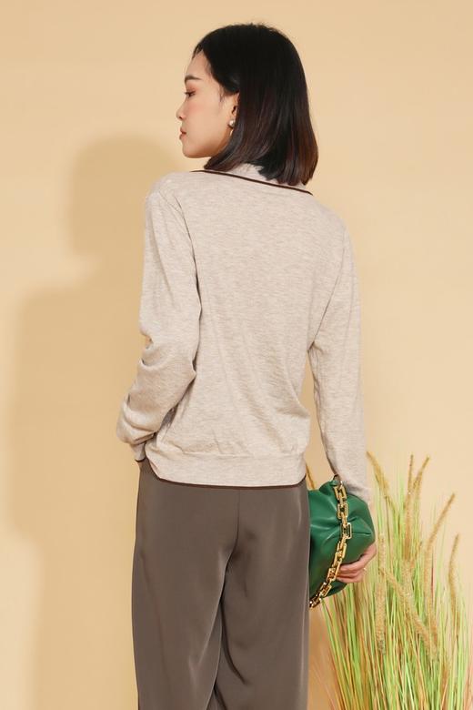 LNNNS 简约气质撞色翻领针织开衫 14456 商品图2