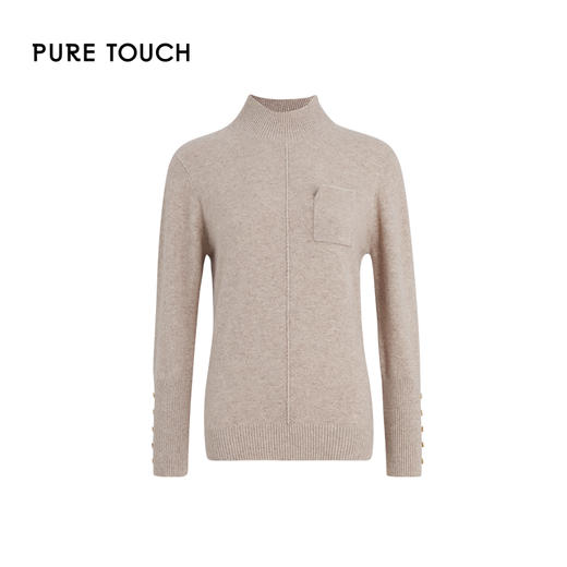 pure touch绵羊毛+山羊绒半高领设计感针织衫1302244423 商品图4