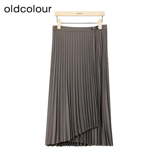 oldcolour新款时尚通勤不规则大摆百褶长款半身裙女P440603A1 商品图0