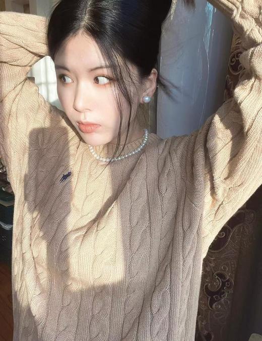 RalphLauren拉夫劳伦RL经典战马logo刺绣绞花纹麻花纽绳圆领长袖套头针织毛衣男女同款（BG） 商品图12