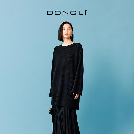 东黎 • 秀场同款 山羊绒女士秋冬圆领喇叭袖套衫 4330 商品图0