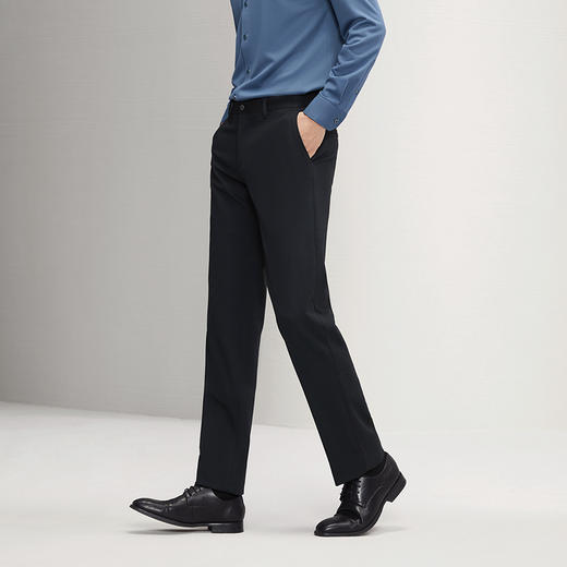 【暖氧吧】柒牌男士西裤2025秋冬新款含羊毛商务正装厚款直筒长裤	127H70100 商品图1